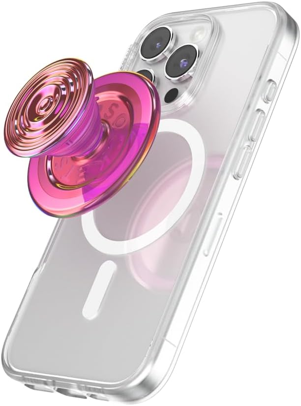 Installing PopSockets MagSafe Phone Grip for iPhone on a wooden desk