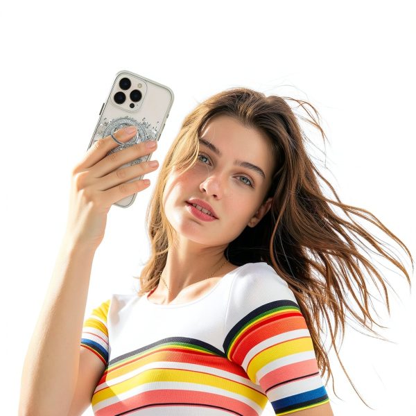 Mentins Magnetic Phone Ring Grip Silver Ergonomic-3