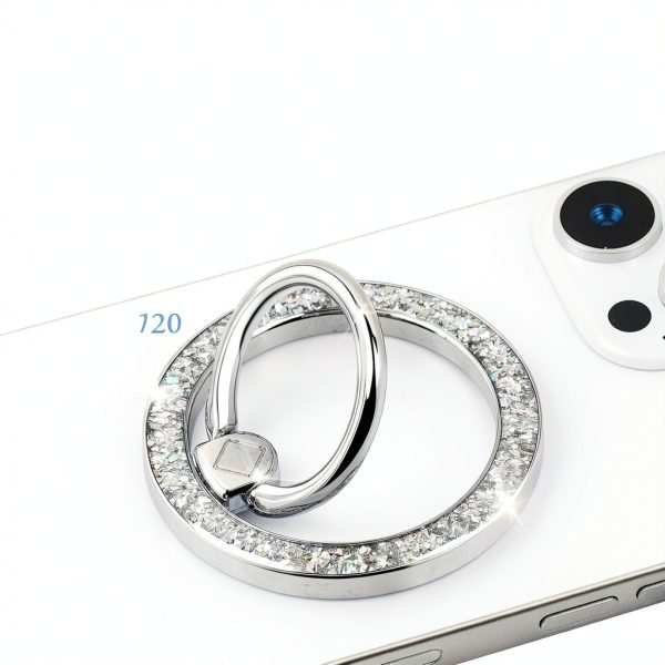 Mentins Magnetic Phone Ring Grip Silver Ergonomic-1