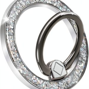 Mentins Magnetic Phone Ring Grip Silver Ergonomic-0