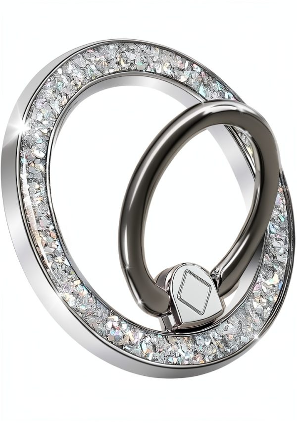 Mentins Magnetic Phone Ring Grip Silver Ergonomic-0