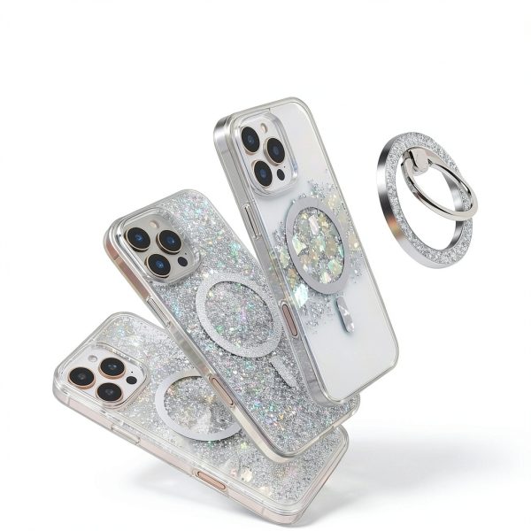 Mentins Magnetic Phone Ring Grip Silver Ergonomic-4