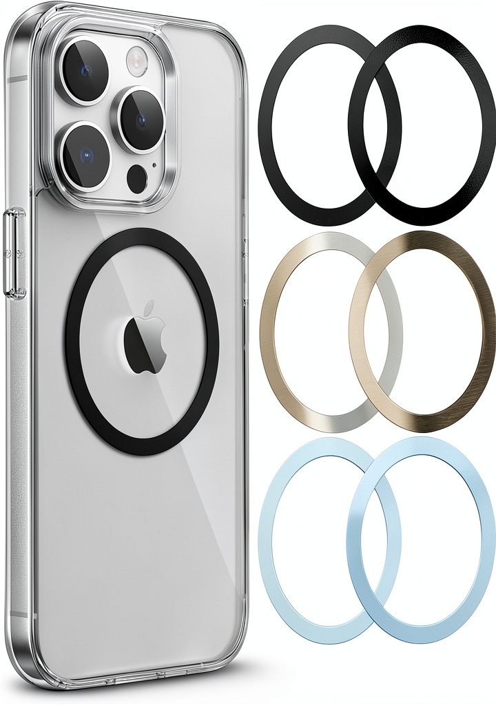 Aothey Magsafe metal ring sticker on an iPhone