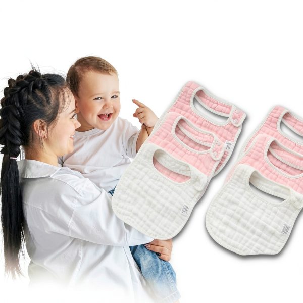 MUKIN Baby Drooling Bibs Soft Muslin Cotton-3