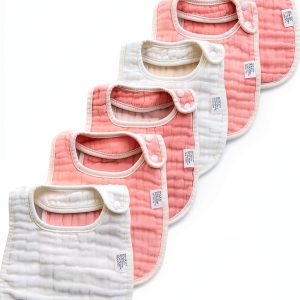 MUKIN Baby Drooling Bibs Soft Muslin Cotton-0
