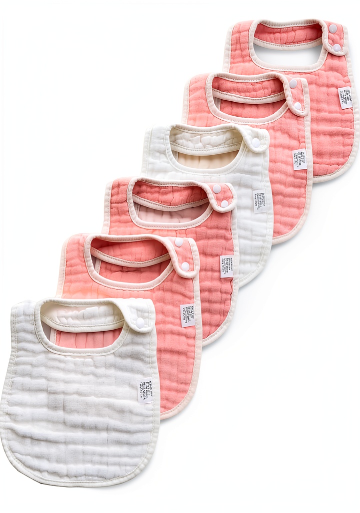 Real-life Context - MUKIN Baby Drooling Bibs Soft Muslin Cotton displayed on a nursery changing table