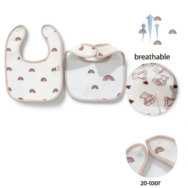 Waterproof Baby Bibs BrandX Unisex Muslin Design-2