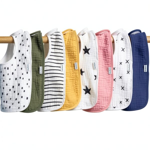 Gerber Muslin Baby Drool Bibs 8 Pack Absorbent Unisex-4