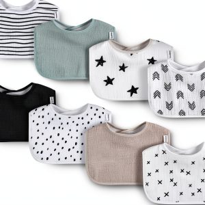 Gerber Muslin Baby Drool Bibs 8 Pack Absorbent Unisex-0