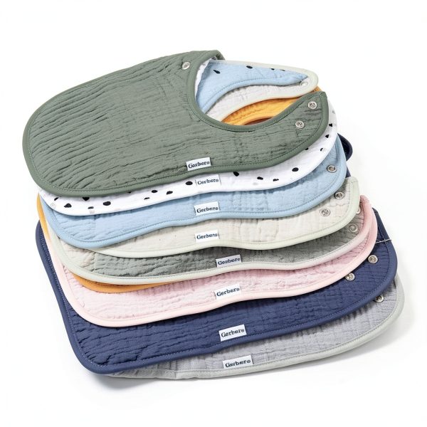 Gerber Muslin Baby Drool Bibs 8 Pack Absorbent Unisex-5