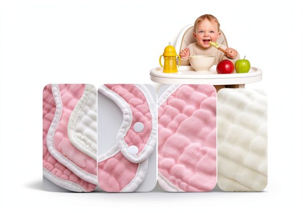 MUKIN Baby Drooling Bibs Soft Muslin Cotton-1