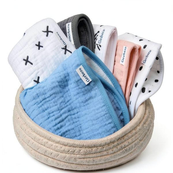 Gerber Muslin Baby Drool Bibs 8 Pack Absorbent Unisex-3