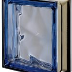 Q19 Blue Wave Pegasus Metalized Glass Block Seves 7x7x3.1in-0