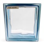 Glass Block Seves Basic Wave Azure 7.5x7.5x3 Durable Fire Rated-0