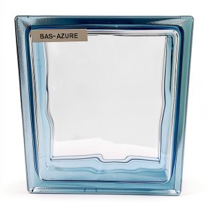 Glass Block Seves Basic Wave Azure 7.5x7.5x3 Durable Fire Rated-0