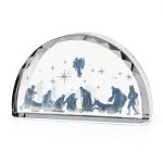 Crystal Cut Laser Etched Glass Block Christian Brands Nativity 7" x 4"-0